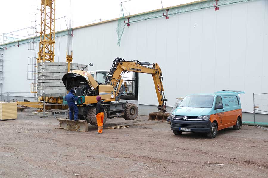 Tiefbau- und Pflasterabeiten auf einem Baugelände für ein Logistikunternehmen